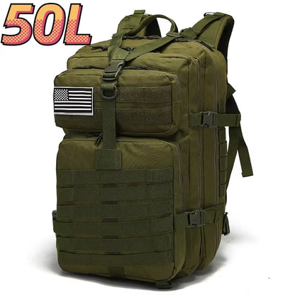 Versatile 30L/50L 1000D Nylon Waterproof Backpack for Trekking, Fishing, and Outdoor Adventures