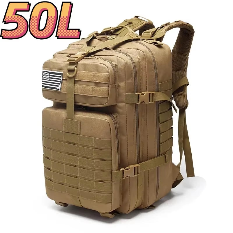 Versatile 30L/50L 1000D Nylon Waterproof Backpack for Trekking, Fishing, and Outdoor Adventures