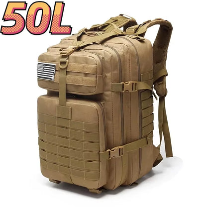 Versatile 30L/50L 1000D Nylon Waterproof Backpack for Trekking, Fishing, and Outdoor Adventures