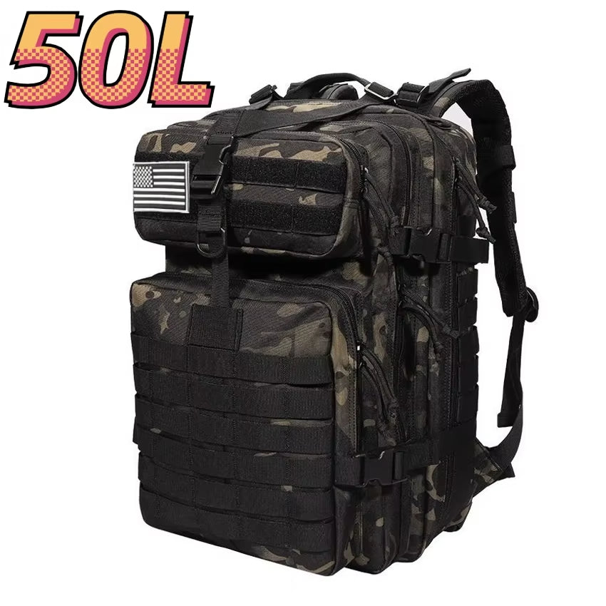 Versatile 30L/50L 1000D Nylon Waterproof Backpack for Trekking, Fishing, and Outdoor Adventures