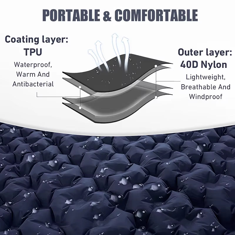 Experience Ultimate Comfort with the WESTTUNE Double Inflatable Mattress - Perfect for Camping, Backpacking, and Outdoor Adventures!