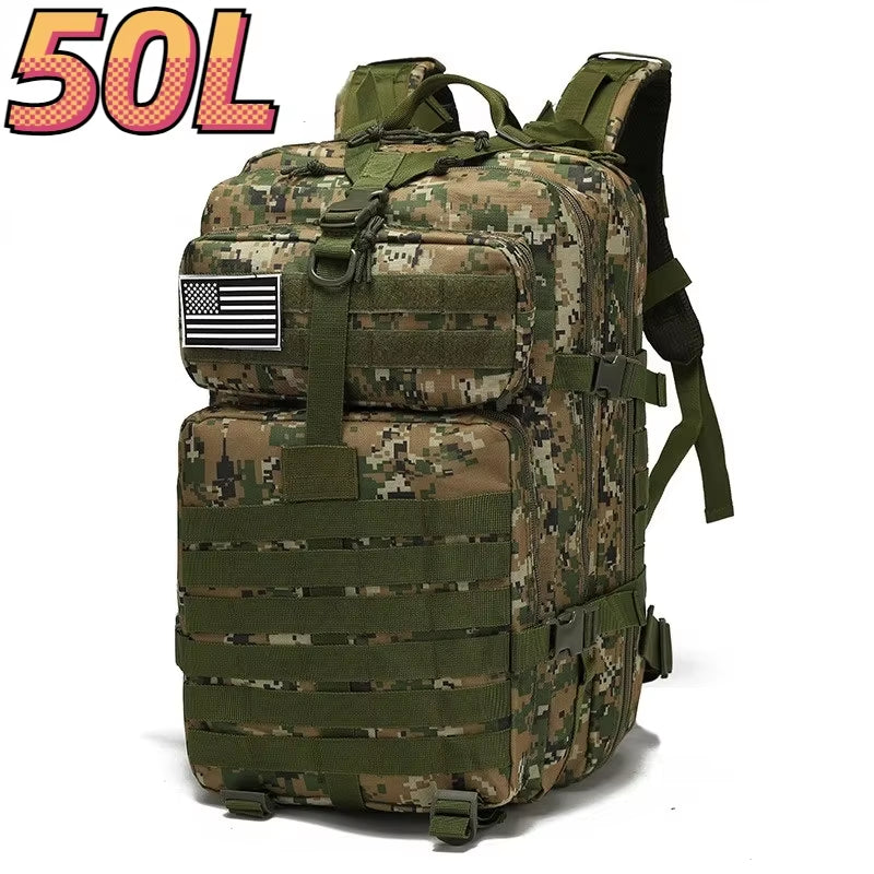 Versatile 30L/50L 1000D Nylon Waterproof Backpack for Trekking, Fishing, and Outdoor Adventures