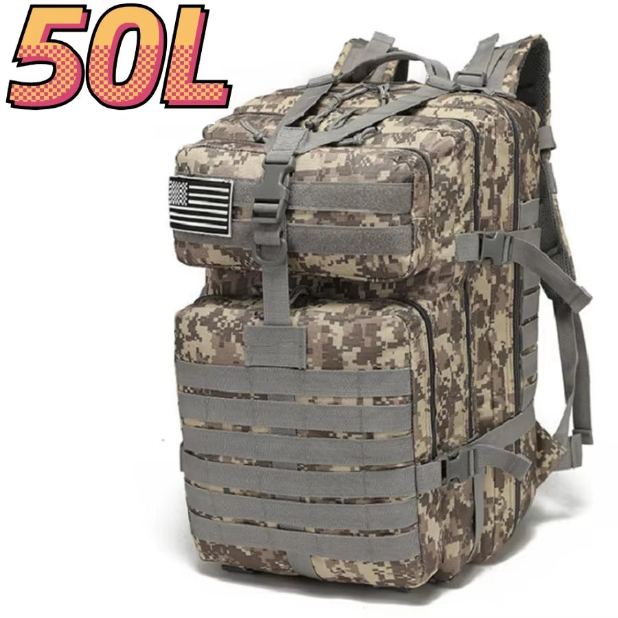 Versatile 30L/50L 1000D Nylon Waterproof Backpack for Trekking, Fishing, and Outdoor Adventures