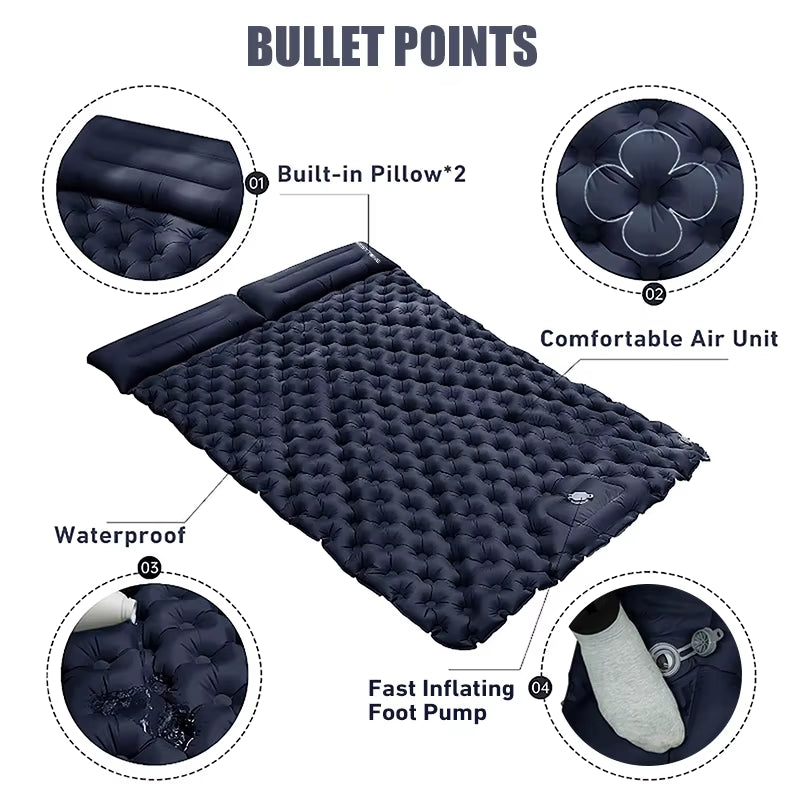 Experience Ultimate Comfort with the WESTTUNE Double Inflatable Mattress - Perfect for Camping, Backpacking, and Outdoor Adventures!