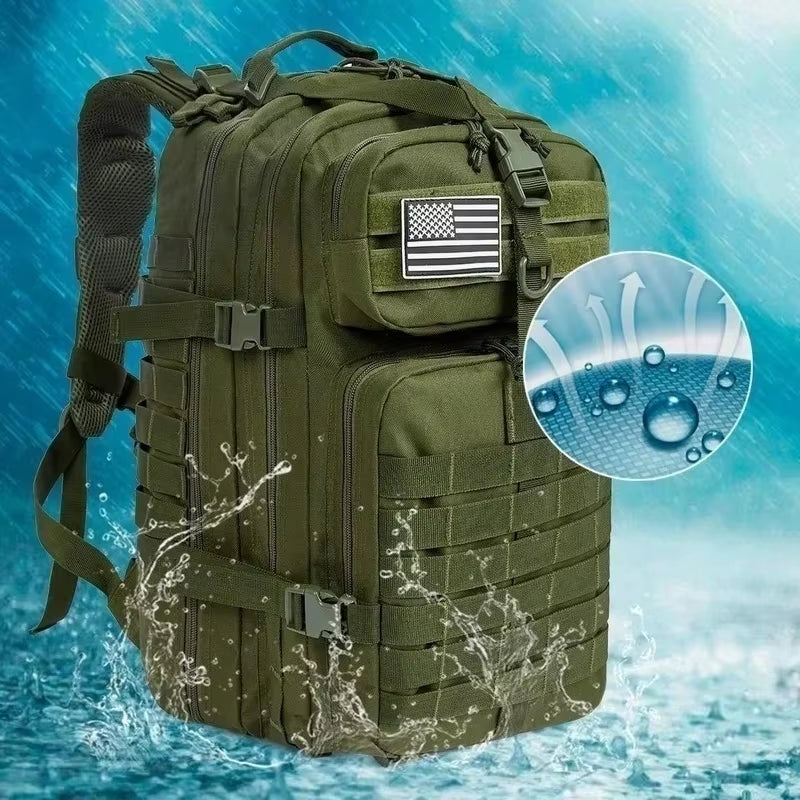 Versatile 30L/50L 1000D Nylon Waterproof Backpack for Trekking, Fishing, and Outdoor Adventures