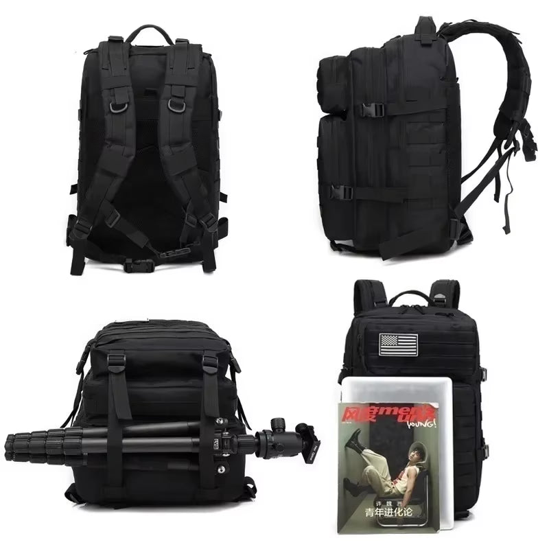 Versatile 30L/50L 1000D Nylon Waterproof Backpack for Trekking, Fishing, and Outdoor Adventures