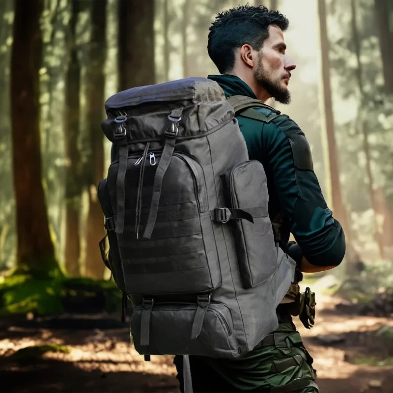 80L/100L Mountaineering Bag Climb Bag Tactical Backpacks Large Backpack Outdoors Hiking Camping Travel Bags