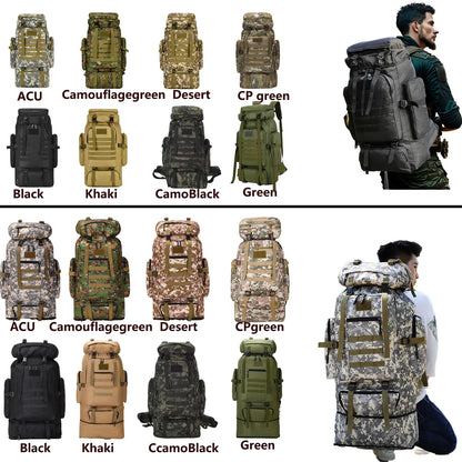 80L/100L Mountaineering Bag Climb Bag Tactical Backpacks Large Backpack Outdoors Hiking Camping Travel Bags