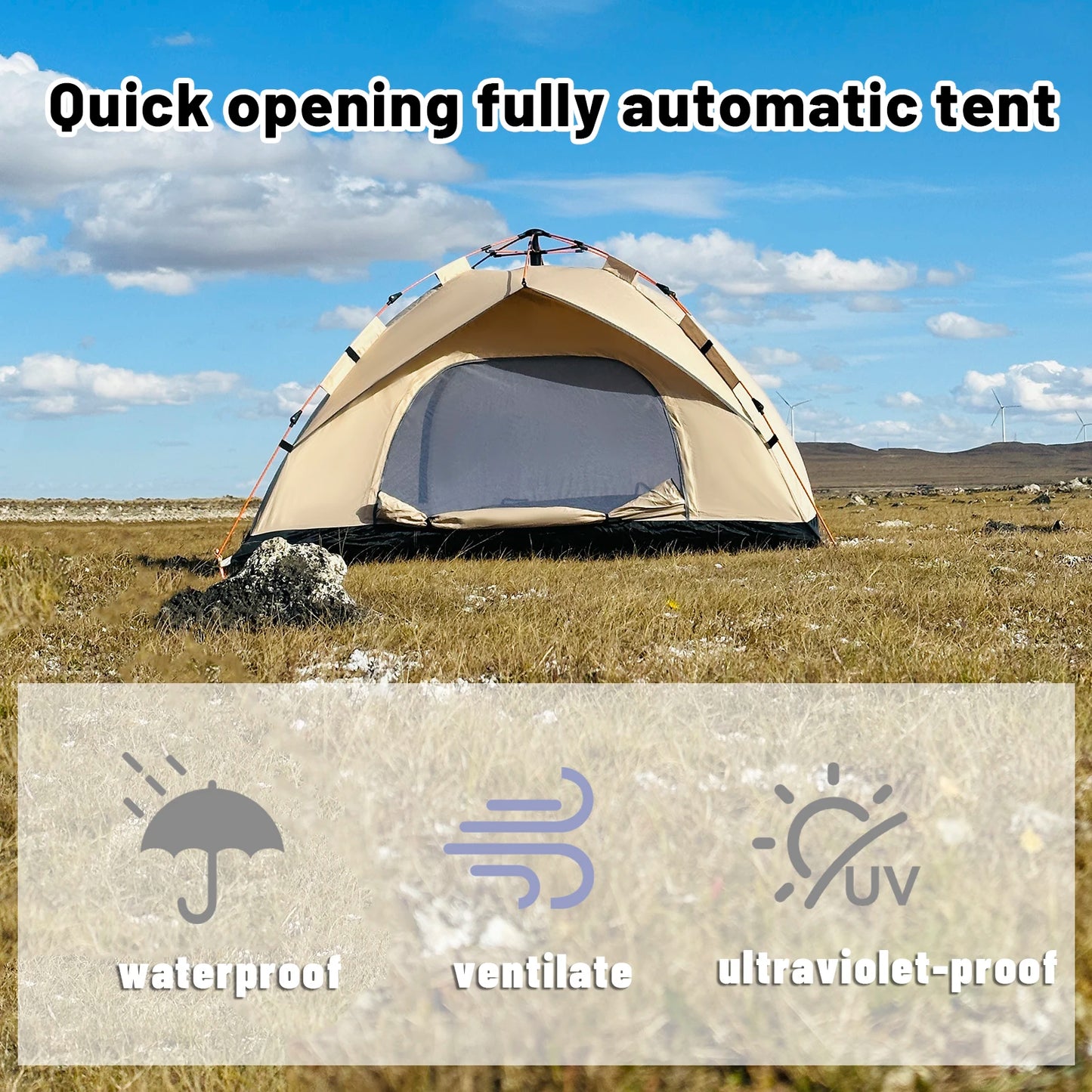 Experience Ultimate Comfort with Our Outdoor Automatic Quick-Opening Tent - Perfect Rainproof and UV-Proof Shelter for Up to 4 Adventurers!