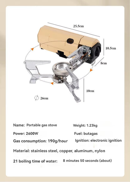 Experience the Great Outdoors with the 2670W Portable Camping Gas Stove – Your Ultimate Travel Cooking Companion